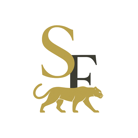 SF monogram with a walking jaguar